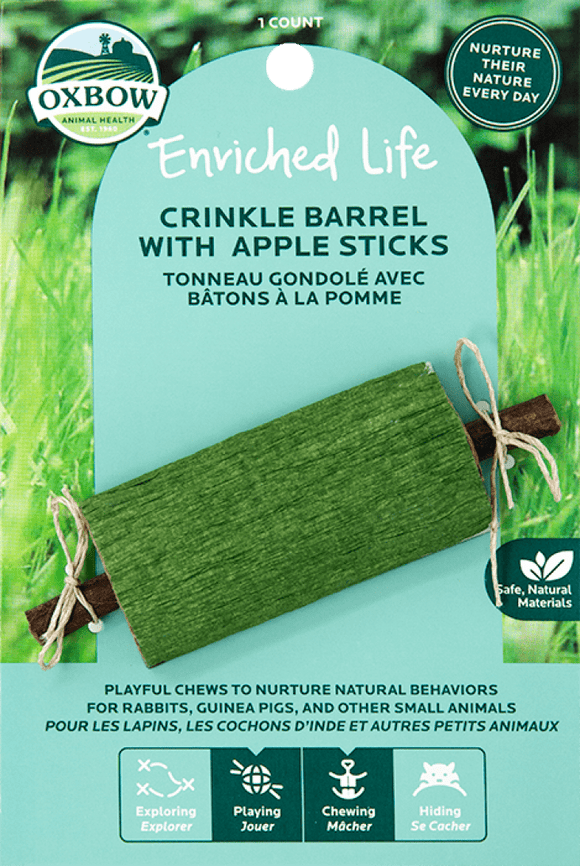 Enriched Life Crinkle Barrel with Apple Sticks Toy